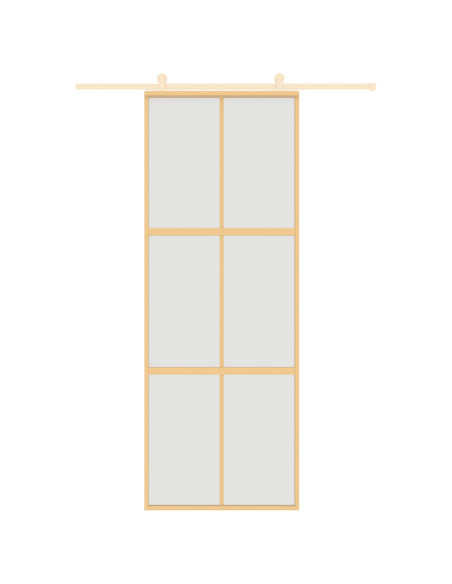 Porta Scorrevole Dorata 76x205 Vetro Smerigliato ESG Alluminio