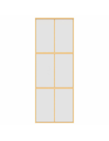 Porta Scorrevole Dorata 76x205 Vetro Smerigliato ESG Alluminio