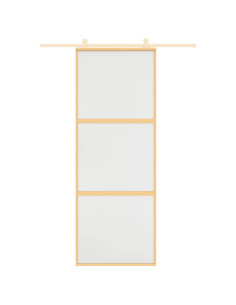 Porta Scorrevole Dorata 76x205 Vetro Smerigliato ESG Alluminio 2