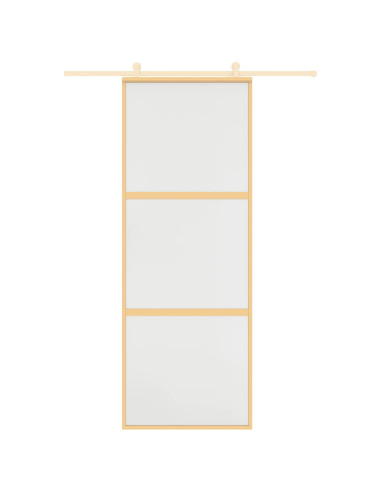 Porta Scorrevole Dorata 76x205 Vetro Smerigliato ESG Alluminio