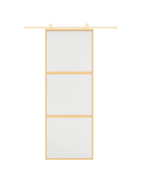 Porta Scorrevole Dorata 76x205 Vetro Smerigliato ESG Alluminio