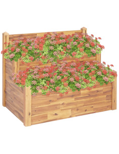 Fioriera da Giardino a 2 Livelli 110x75x84cm Massello di Acacia