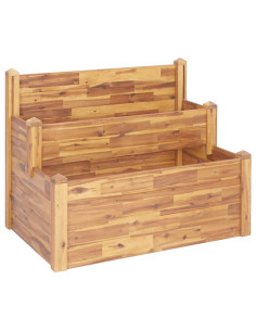 Fioriera da Giardino a 2 Livelli 110x75x84cm Massello di Acacia 2