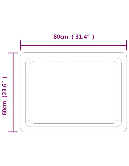 Specchio da Bagno con Luci LED 80x60 cm