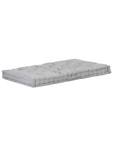 Cuscini per Pallet e Pavimento 2 pz in Cotone Grigio