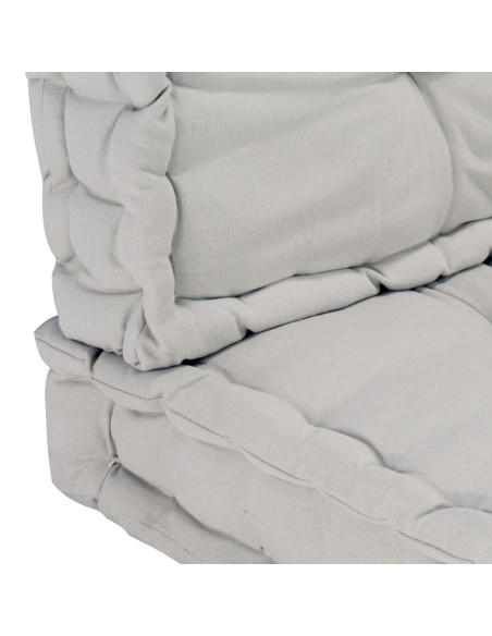 Cuscini per Pallet e Pavimento 2 pz in Cotone Grigio