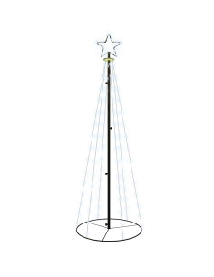Albero di Natale a Cono Bianco Caldo 108 LED 70x180 cm