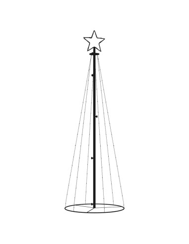 Albero di Natale a Cono Bianco Caldo 108 LED 70x180 cm