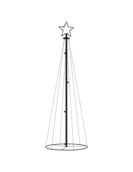 Albero di Natale a Cono Bianco Caldo 108 LED 70x180 cm