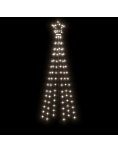 Albero di Natale a Cono Bianco Caldo 108 LED 70x180 cm