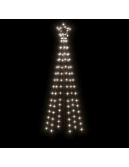 Albero di Natale a Cono Bianco Caldo 108 LED 70x180 cm