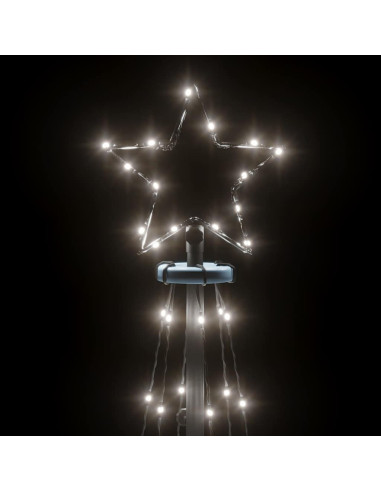 Albero di Natale a Cono Bianco Caldo 108 LED 70x180 cm
