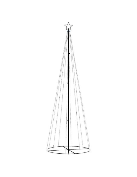 Albero di Natale a Cono Colorato 310 LED 100x300 cm