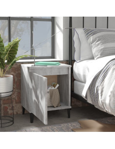 Comodino con Gambe in Metallo Grigio Sonoma 40x30x50 cm 2