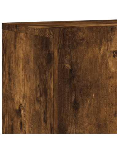Mobili TV a Muro 5pz Rovere Fumo in Legno Multistrato
