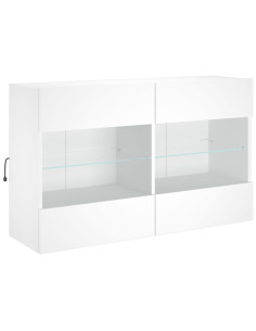 Set Mobili TV a Muro 6 pz con Luci LED Bianco 2