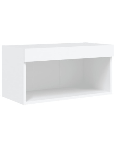 Set Mobili TV a Muro 6 pz con Luci LED Bianco