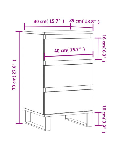 Credenza Rovere Sonoma 40x35x70 cm in Legno Multistrato