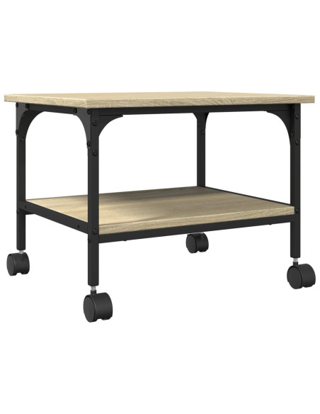 Supporto Stampante 2 Piani Rovere Sonoma 50x40x38cm Multistrato