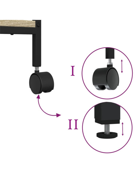 Supporto Stampante 2 Piani Rovere Sonoma 50x40x38cm Multistrato
