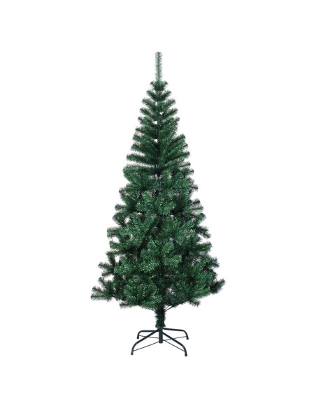 Albero di Natale Artificiale Punte Iridescenti Verde 120 cm PVC