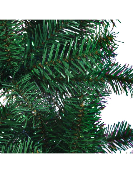 Albero di Natale Artificiale Punte Iridescenti Verde 120 cm PVC