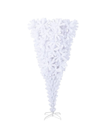 Albero di Natale Artificiale Capovolto con Base Bianco 240 cm