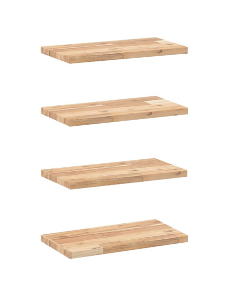 Mensole da Parete 4 pz 40x20x2 cm Legno Acacia Non Trattato