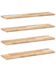 Mensole da Parete 4 pz 80x20x2 cm Legno Acacia Non Trattato