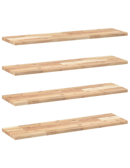 Mensole da Parete 4 pz 80x20x2 cm Legno Acacia Non Trattato