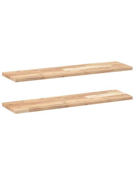 Mensole da Parete 2 pz 80x20x2 cm Legno Acacia Non Trattato