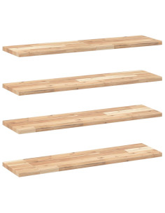 Mensole da Parete 4 pz 100x20x2 cm Legno Acacia Non Trattato