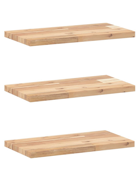 Mensole da Parete 3 pz 60x20x2 cm Legno Acacia Non Trattato