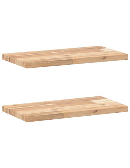 Mensole da Parete 2 pz 60x20x2 cm Legno Acacia Non Trattato