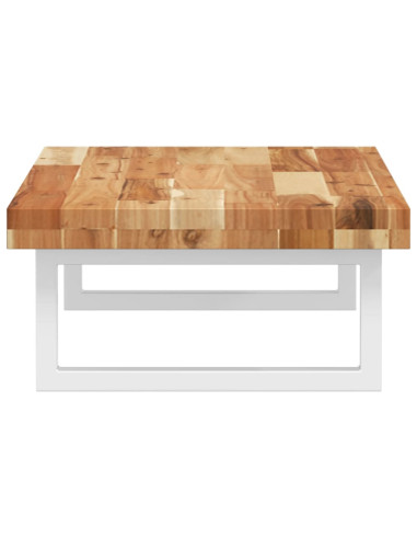 Ripiano a Parete per Lavabo in Acciaio e Massello di Acacia