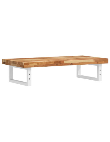 Ripiano a Parete per Lavabo in Acciaio e Massello di Acacia