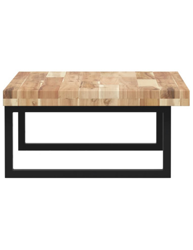 Ripiano a Parete per Lavabo in Acciaio e Massello di Acacia