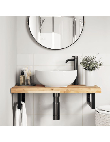 Piano da Bagno Non Trattato 60x40x4 cm Legno Massello di Acacia