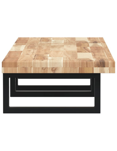 Ripiano a Parete per Lavabo in Acciaio e Massello di Acacia