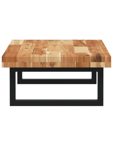 Ripiano a Parete per Lavabo in Acciaio e Massello di Acacia