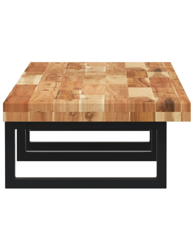 Ripiano a Parete per Lavabo in Acciaio e Massello di Acacia