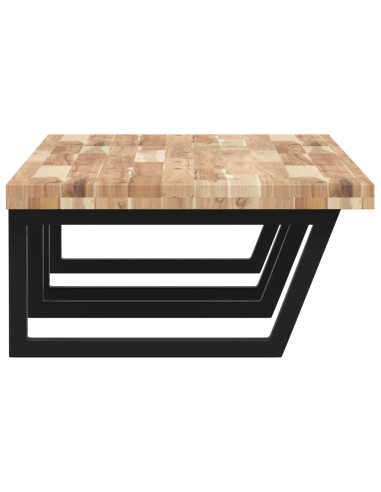 Ripiano a Parete per Lavabo in Acciaio e Massello di Acacia