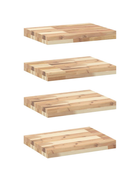 Mensole da Parete 4 pz 60x30x4 cm Legno Acacia Non Trattato