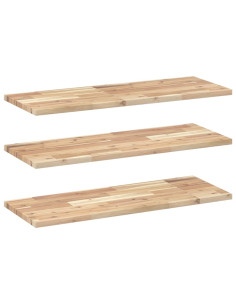 Mensole da Parete 3 pz 80x30x2 cm Legno Acacia Non Trattato
