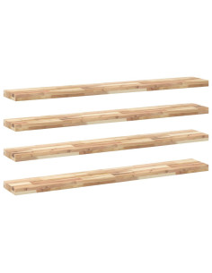 Mensole da Parete 4 pz 160x20x4 cm Legno Acacia Non Trattato