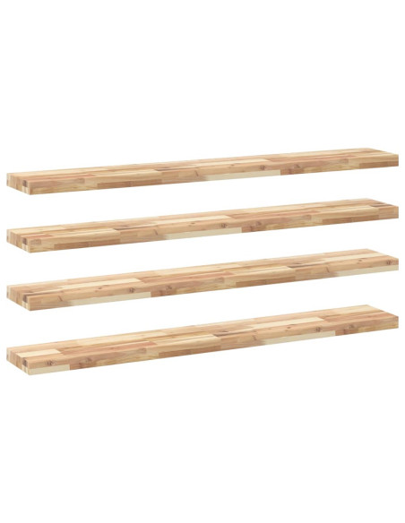 Mensole da Parete 4 pz 160x20x4 cm Legno Acacia Non Trattato
