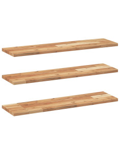 Mensole da Parete 3 pz 80x20x2 cm Legno Acacia Rifinito a Olio