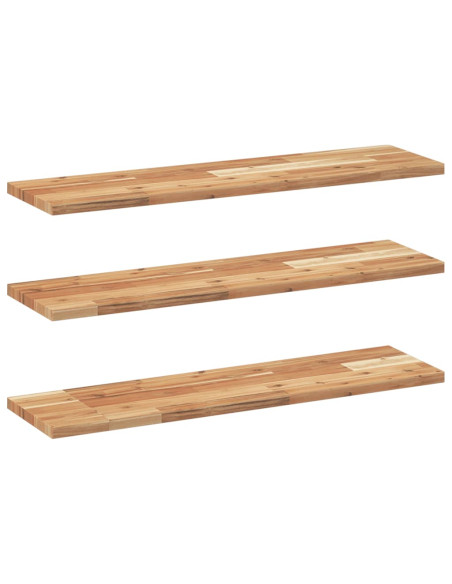 Mensole da Parete 3 pz 80x20x2 cm Legno Acacia Rifinito a Olio