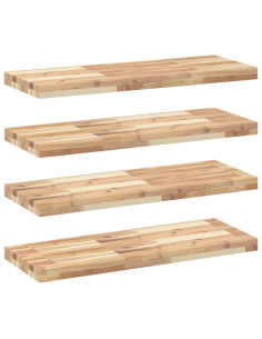 Mensole da Parete 4 pz 80x30x4 cm Legno Acacia Non Trattato
