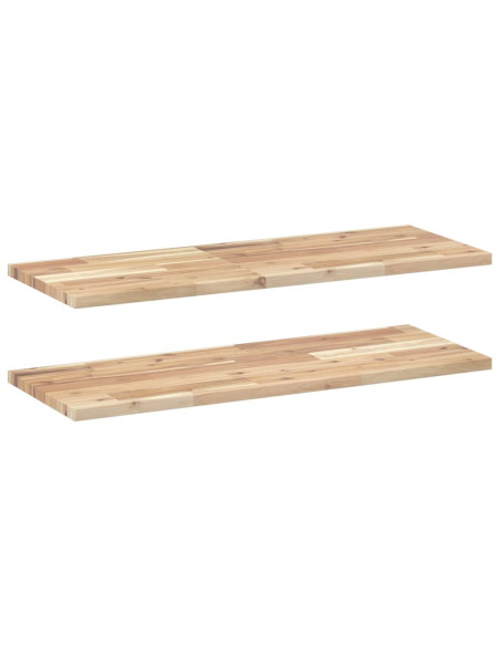 Mensole da Parete 2 pz 80x30x2 cm Legno Acacia Non Trattato